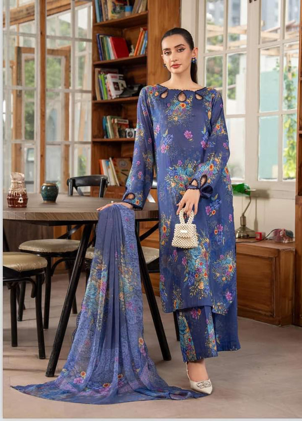 Ziva Khaddar Printed 3pcs