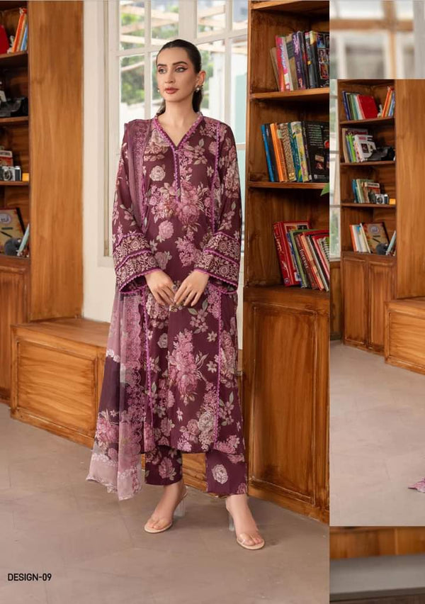 Ziva Khaddar Printed 3pcs