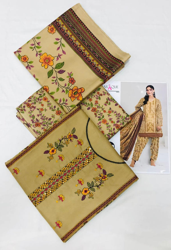 Dhanak Embroidered 3pcs