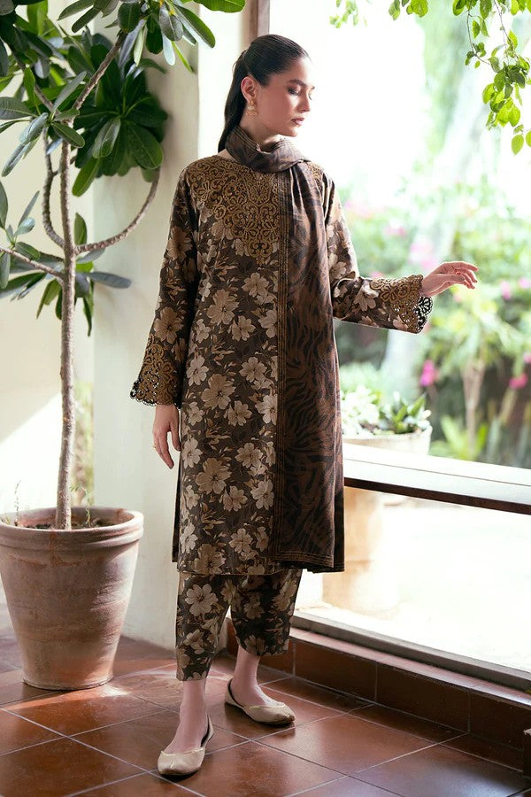 Baroque' Khaddar Printed 3pcs