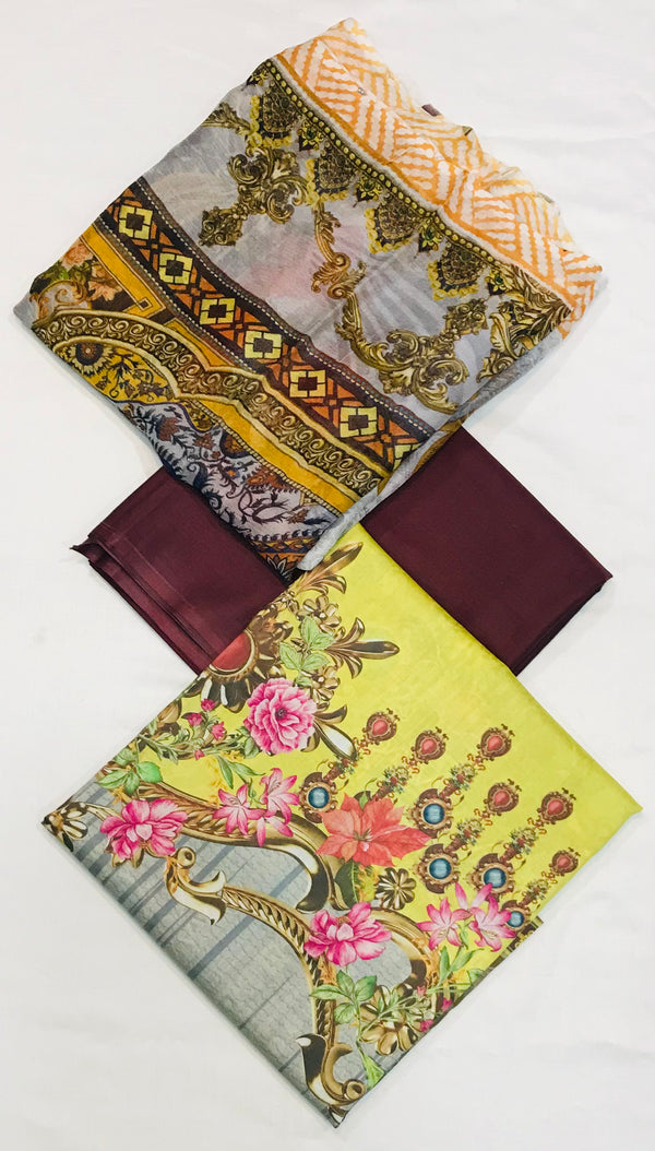 Original Digital Printed Lawn  3Pcs